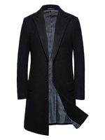 Vestes et manteaux de Hommes Manteaux Manteaux Manteaux Collier Turnown Artwork Casual Black Qualité