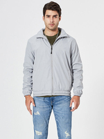 Vestes et manteaux Hommes Causal Gris Beau zip col rabattu