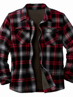 Vestes Hommes Carreaux Noir Bordeaux Décontracté