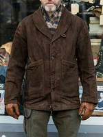Vestes Manteaux Hommes Casuel Café Brown Chic Vintage