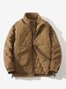 Vestes Matelassées Pour Hommes Manteaux Chic Marron Café Cool Poches Décontracté