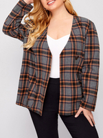 Vestes pour femmes à carreaux Casual Street Wear Veste kaki pour femmes