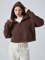 Vestes pour femmes col rabattu fermeture éclair veste dhiver blanche chic dintérieur