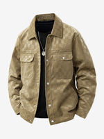 Vestes pour hommes en daim à motif damier manteaux dhiver à manches longues