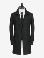 Vestes Pour Hommes Manteaux Double Boutonnage Col Rabattu Confortable Gris Chic