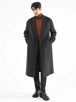 Vestes Pour Hommes Manteaux Hiver Col Rabattu À Revers Noir Chesterfield