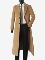 Vestes Pour Hommes Manteaux Long Col Rabattu Confortable Camel