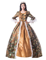 Victoria Robe Femmes Costumes Rétro Bows Lace Matte Satin Style Déguisements Vintage Vêtements Déguisements Halloween