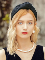 Vintage Bandeau Bows Noir Couvre-chef Rétro Accessoires de cheveux