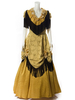 Vintage Costume en taffetas bicolore jaune pour adultes royale pour femme Halloween